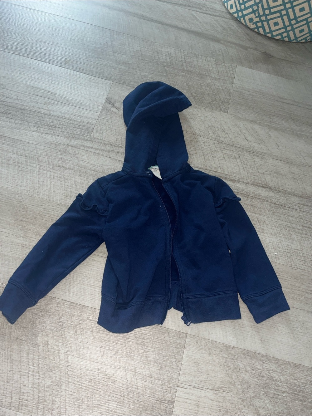 Crewcuts Girls Navy Hooded Zip Sweatshirt